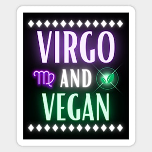 Virgo and Vegan Retro Style Neon Magnet